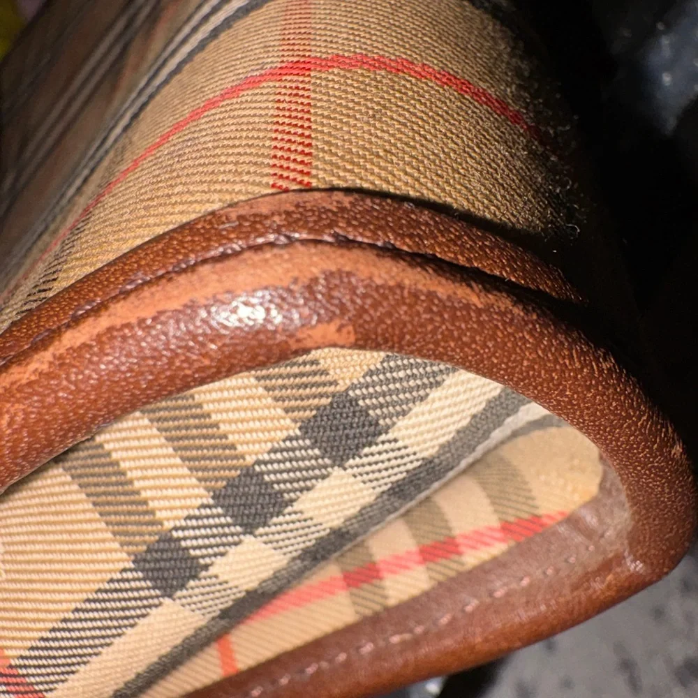 Burberry‎ Vintage Nova Check Zip Pouch in Tan and Brown